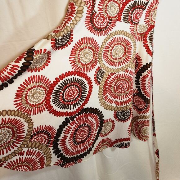 Breakin Loose $50 16 Red White Brown Cotton Stretch Fit & Flare Sleeveless Dress - Picture 4 of 10